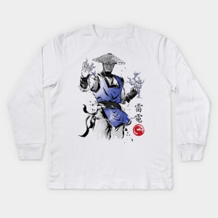 Thunder God sumi-e Kids Long Sleeve T-Shirt